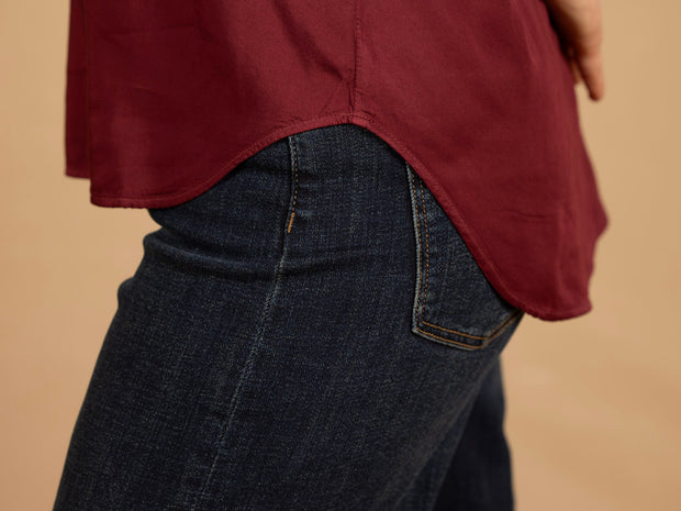 V- Neck Tee Deep Plum