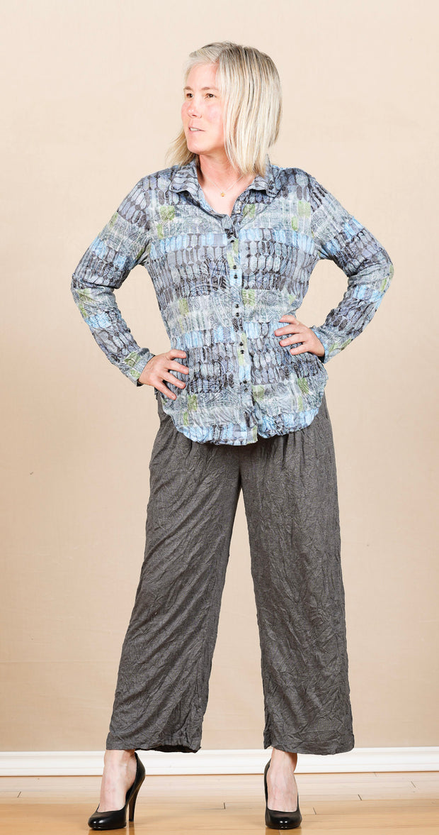 Straight Pant Crinkle Gray