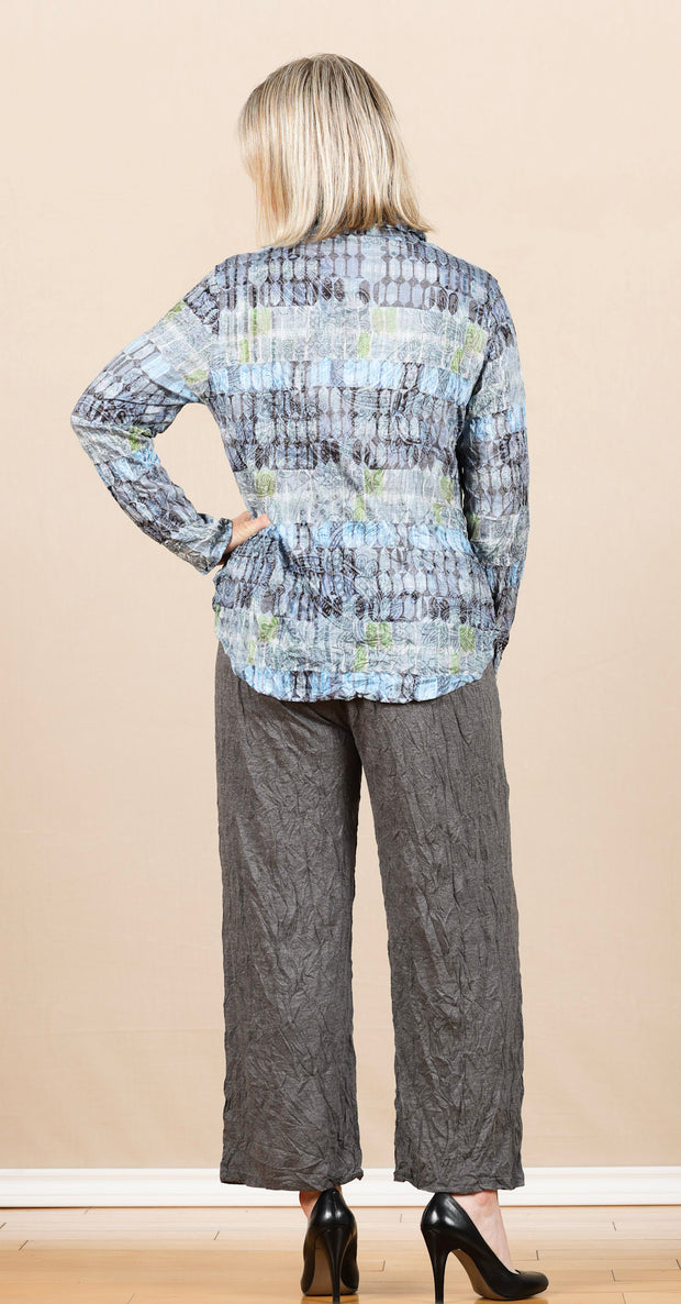 Straight Pant Crinkle Gray
