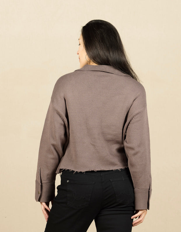 Avery Knit Jacket Dark Dusk