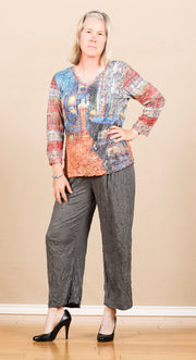 Straight Pant Crinkle Gray