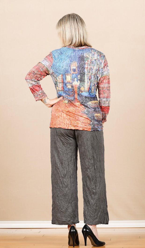Straight Pant Crinkle Gray
