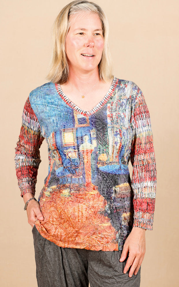 Mixed Media Tunic Rust