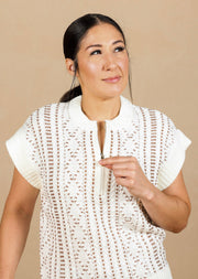 Cap Sleeve Dolman 1/2 Zip Sweater