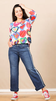 Slub Knit Basic Heart Tee
