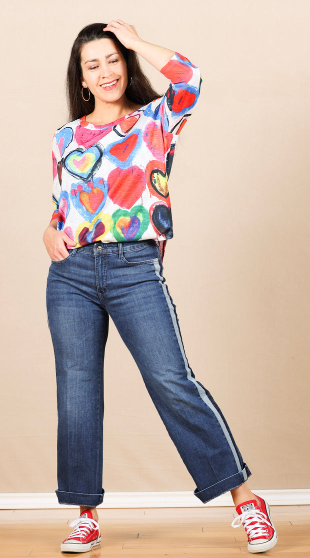Slub Knit Basic Heart Tee