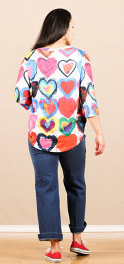 Slub Knit Basic Heart Tee