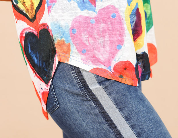 Slub Knit Basic Heart Tee