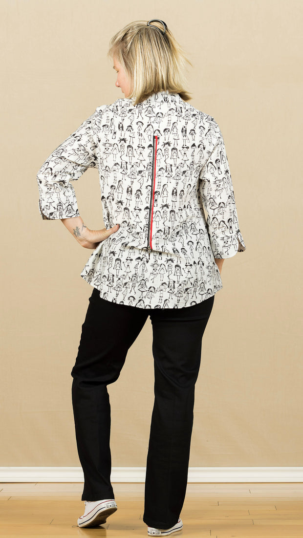Zip Back White