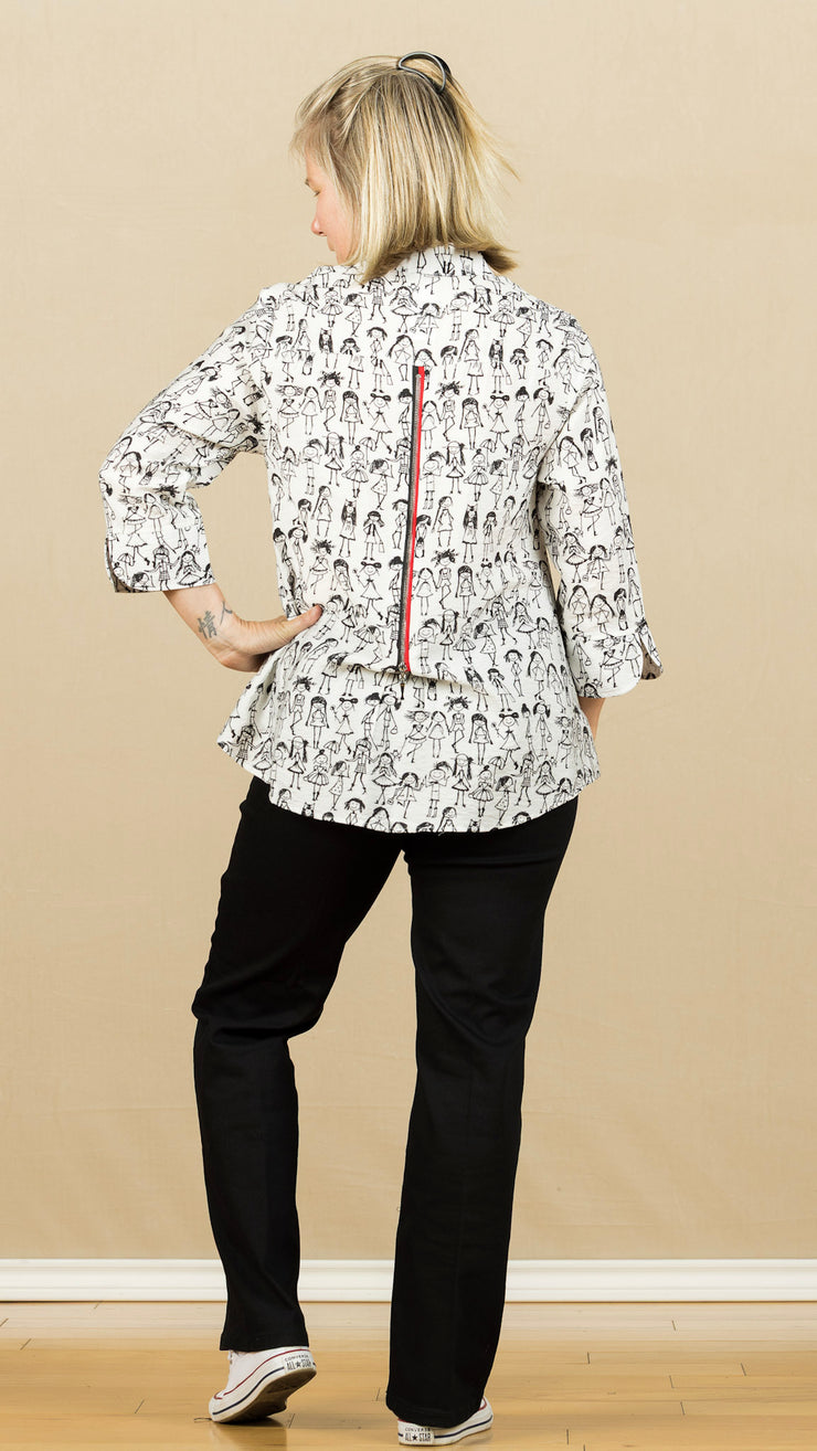 Zip Back White