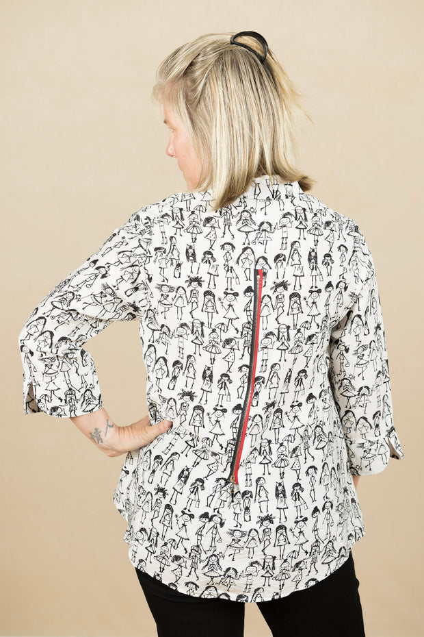 Zip Back White