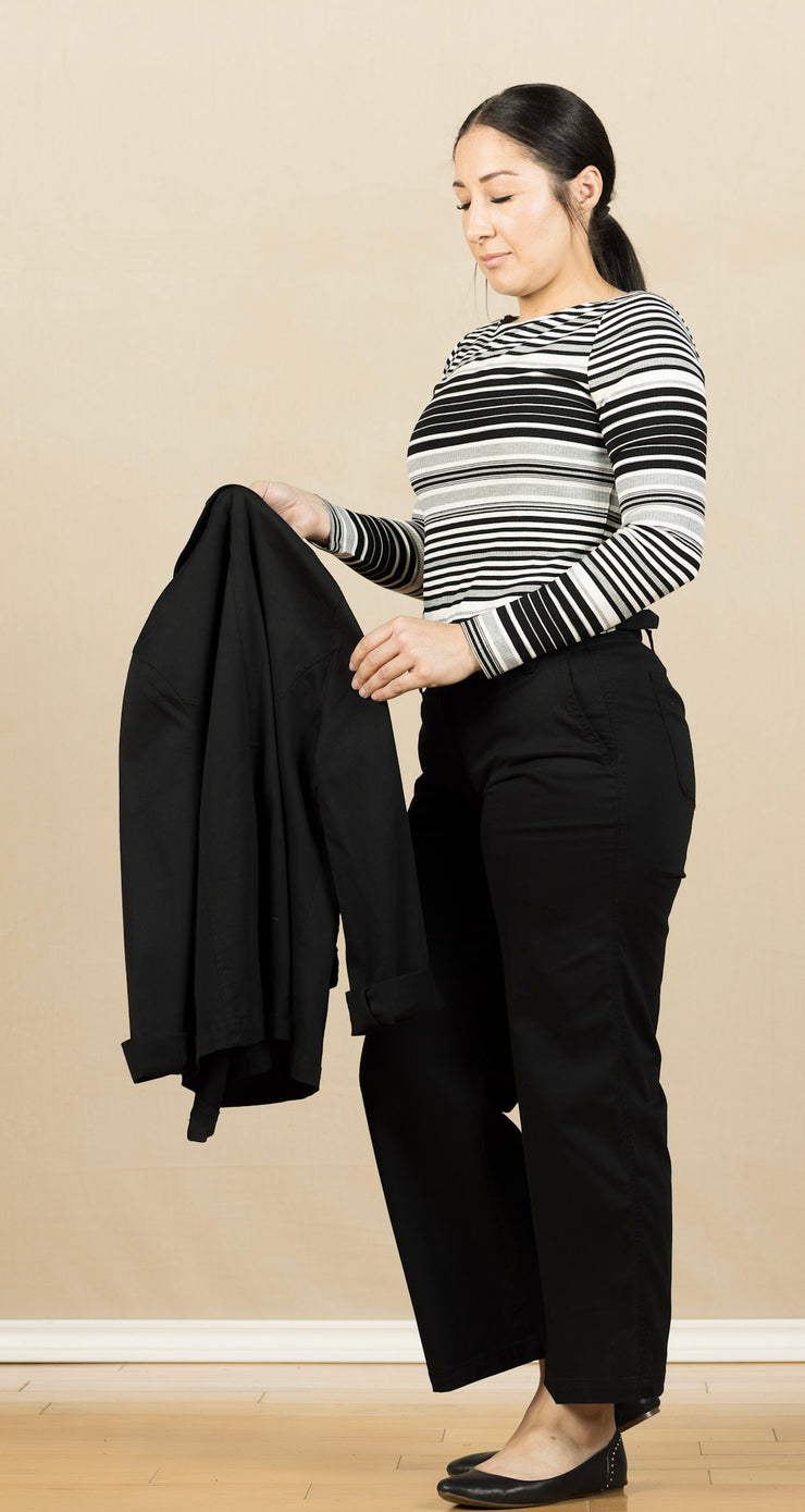 High Rise Cinch Waist Wide Leg Onyx