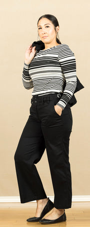High Rise Cinch Waist Wide Leg Onyx