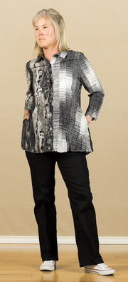 Crushed Mixed Shirt Gray