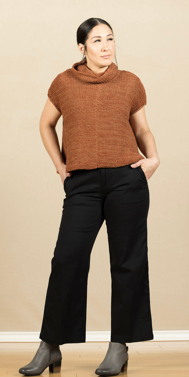 Tasha Marled Short Sleeve Chunky Golden Brown/Sepi Mist
