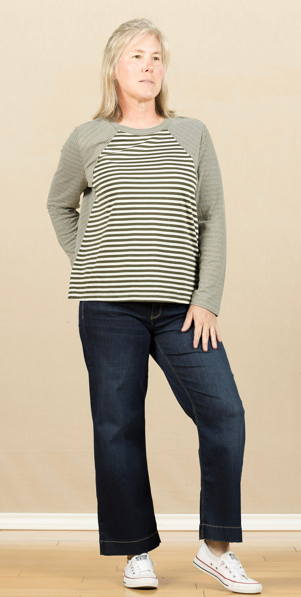 Long Sleeve Crew Neck Stripe