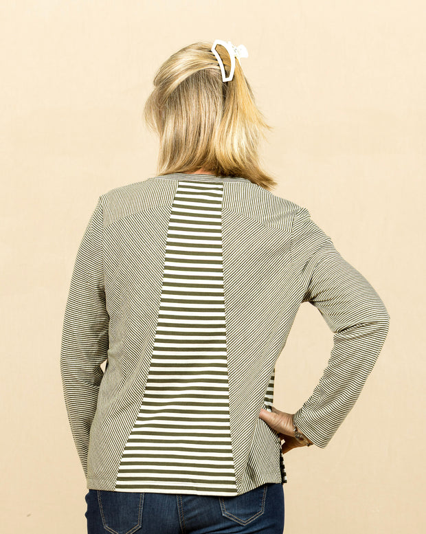 Long Sleeve Crew Neck Stripe