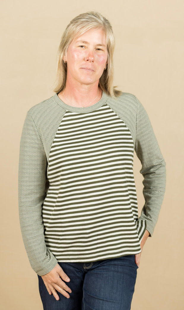 Long Sleeve Crew Neck Stripe