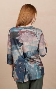 Slub Knit Button Back Teal