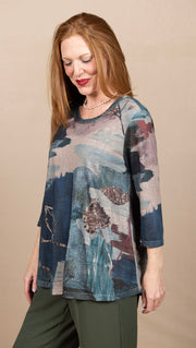 Slub Knit Button Back Teal