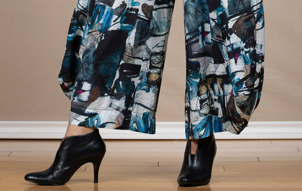 Printed Lantern Pant Teal