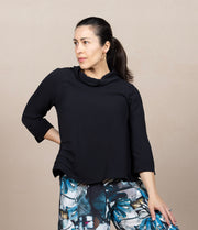 Airflow Solid Mock Neck Top Black