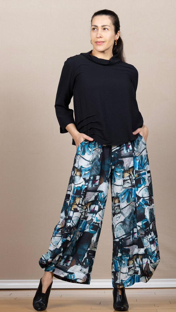 Printed Lantern Pant Teal