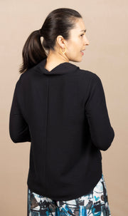 Airflow Solid Mock Neck Top Black