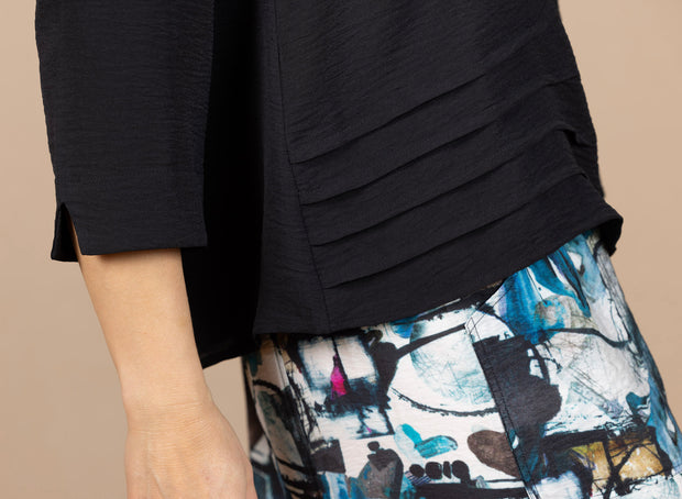 Airflow Solid Mock Neck Top Black
