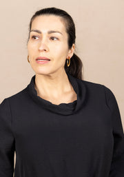 Airflow Solid Mock Neck Top Black