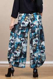 Printed Lantern Pant Teal