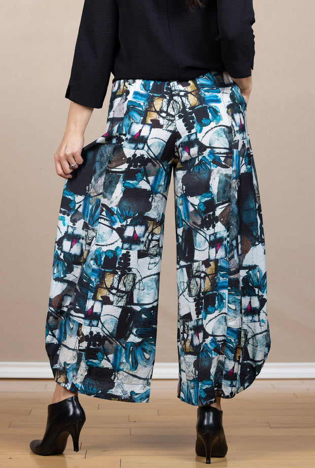Printed Lantern Pant Teal