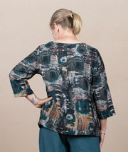 Printed One Pocket Top Teal