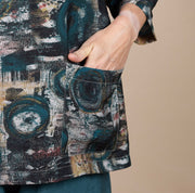 Printed One Pocket Top Teal