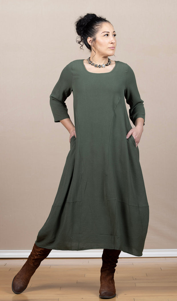 Solid Airflow Dress Army Green