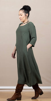 Solid Airflow Dress Army Green