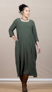 Solid Airflow Dress Army Green