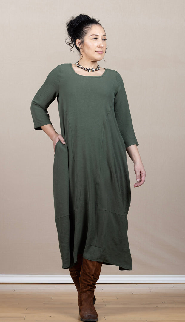 Solid Airflow Dress Army Green
