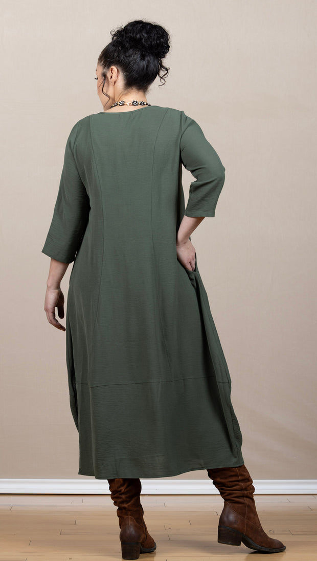 Solid Airflow Dress Army Green