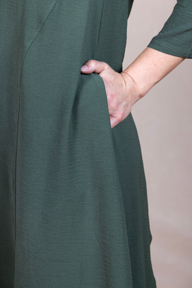 Solid Airflow Dress Army Green
