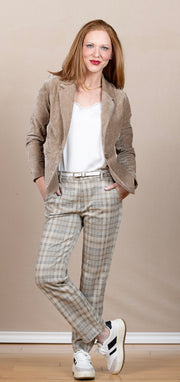 High Rise Kelsey Trouser Khaki Cream