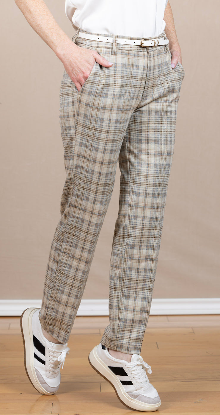 High Rise Kelsey Trouser Khaki Cream