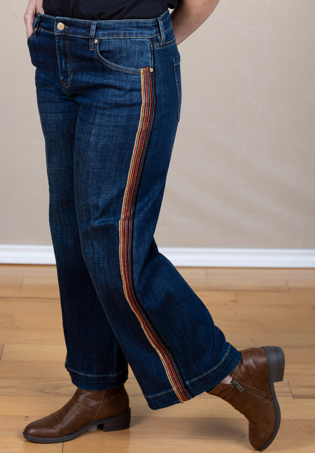 Stride Wide Leg W/Velvet Trim Eastmoor