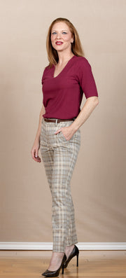 High Rise Kelsey Trouser Khaki Cream