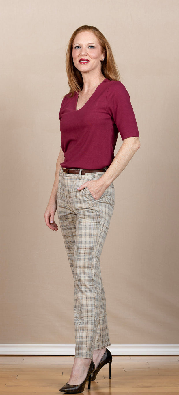 High Rise Kelsey Trouser Khaki Cream
