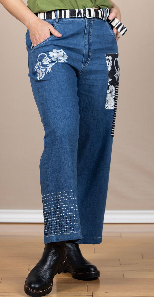 Wylie Pant Denim Floral