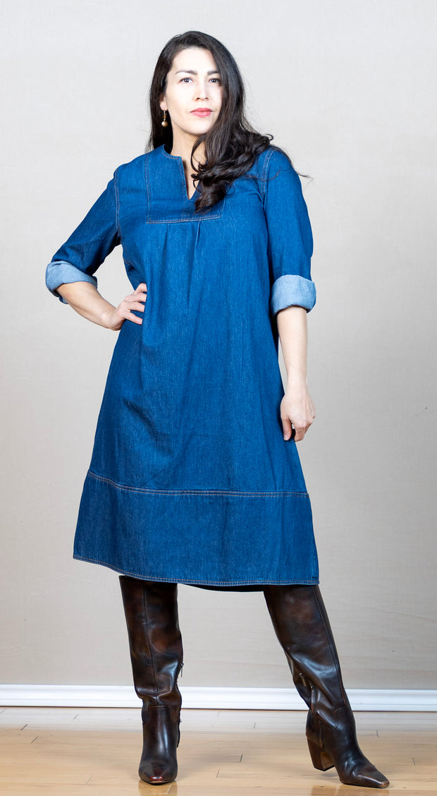 Nisha Dark Denim Dress
