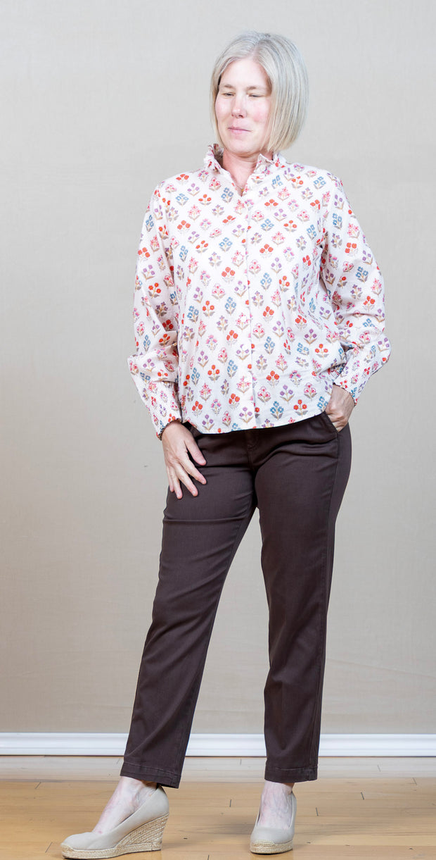 Renne Top Red/Blue Floral