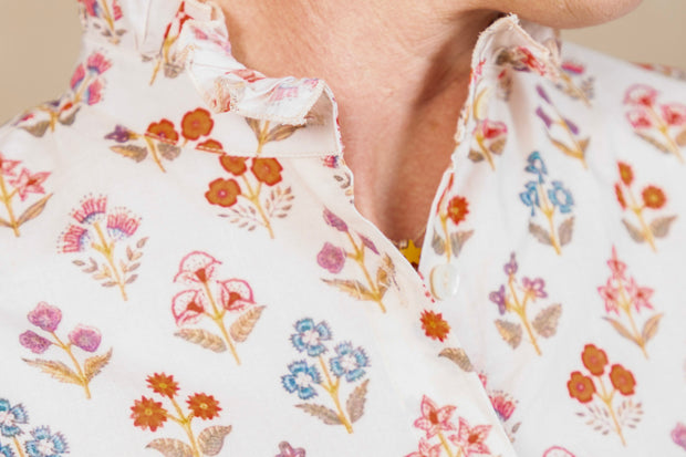 Renne Top Red/Blue Floral