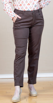 lyocell and cotton chino pant in chocolate brown